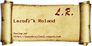 Lezsák Roland névjegykártya