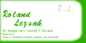 roland lezsak business card